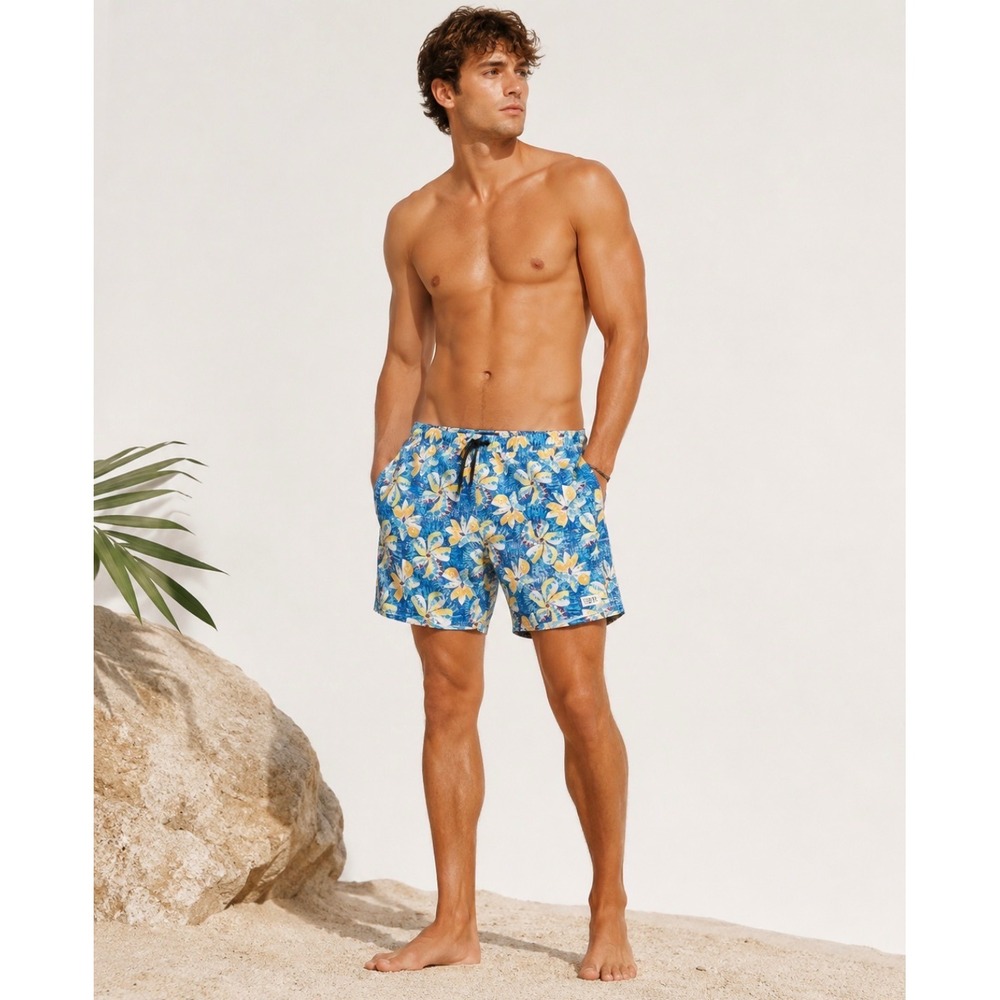O'Neill Swim Trunks Mens XXL Blue Floral NWT Hyperfreak Recycled Board Shorts